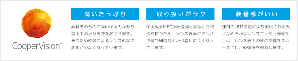 潤いたっぷり、取り扱いがラク、装着感がいい